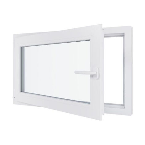 Fenêtre PVC - Triple vitrage - Tirant Gauche - Blanc - LxH : 1100 mm x 600 mm (1/5)