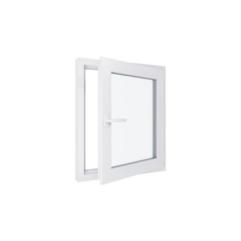 Fenêtre PVC - Triple vitrage - Tirant Droite - Blanc - LxH : 800 mm x 800 mm (1/5)