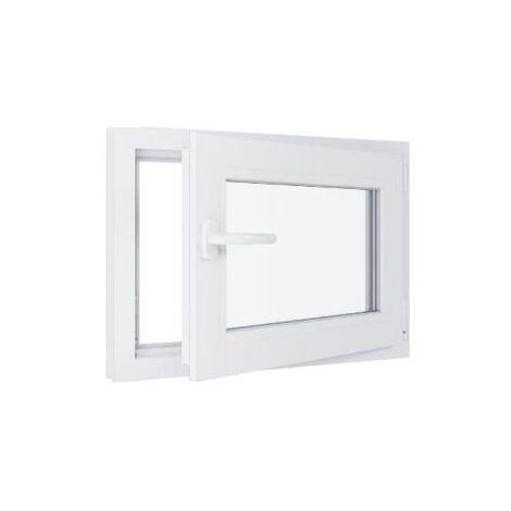 Fenêtre PVC - Triple vitrage - Tirant Droite - Blanc - LxH : 700 mm x 500 mm (1/5)