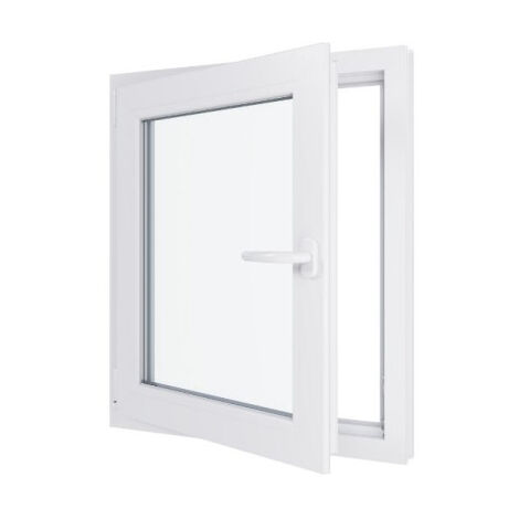 Fenêtre PVC - Triple vitrage - Tirant Gauche - Blanc - LxH : 800 mm x 800 mm