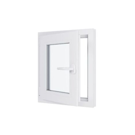 Fenêtre PVC - Triple vitrage - Tirant Gauche - Blanc - LxH : 500 mm x 600 mm (1/5)