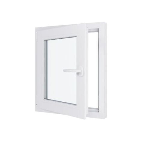 Fenêtre PVC - Triple vitrage - Tirant Gauche - Blanc - LxH : 600x700 mm (1/5)