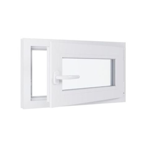 Fenêtre PVC - Triple vitrage - Tirant Droite - Blanc - LxH : 700x400 mm