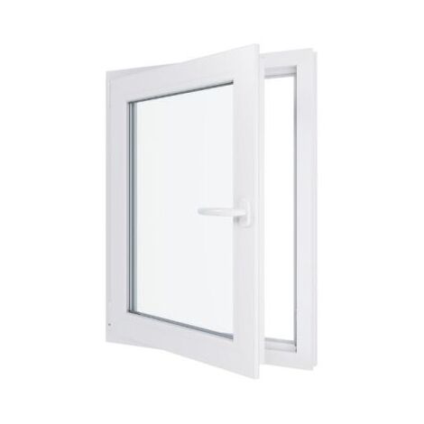 Fenêtre PVC - Triple vitrage - Tirant Gauche - Blanc - LxH : 700 mm x 900 mm (1/5)