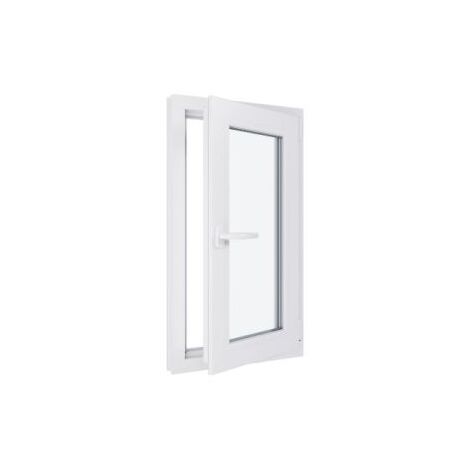 Fenêtre PVC - Triple vitrage - Tirant Droite - Blanc - LxH : 500 mm x 900 mm