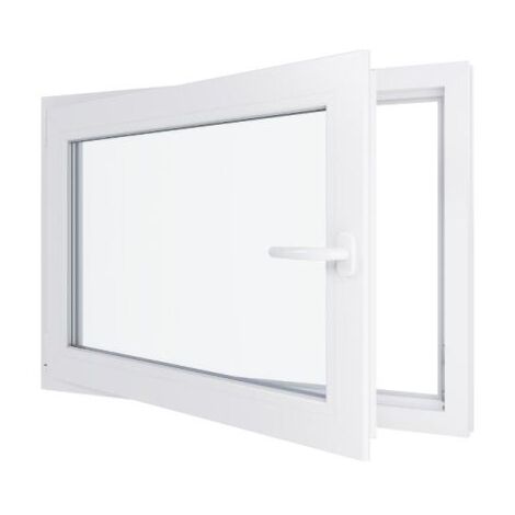 Fenêtre PVC - Triple vitrage - Tirant Gauche - Blanc - LxH : 1000x700 mm (1/5)