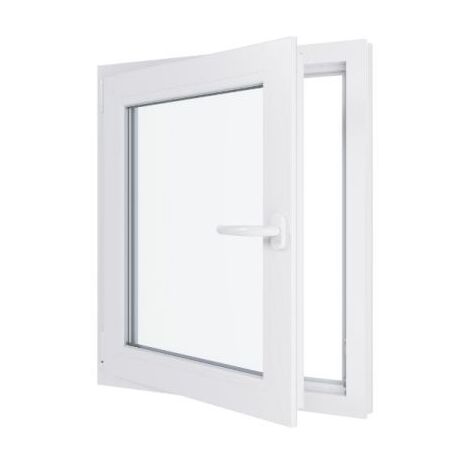 Fenêtre PVC - Triple vitrage - Tirant Gauche - Blanc - LxH : 700 mm x 800 mm (1/5)