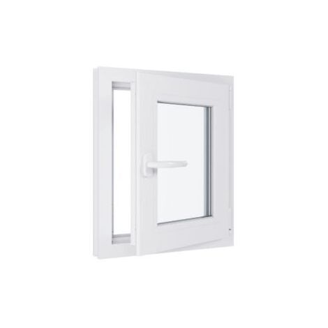 Fenêtre PVC - Triple vitrage - Tirant Droite - Blanc - LxH : 500 mm x 600 mm (1/5)