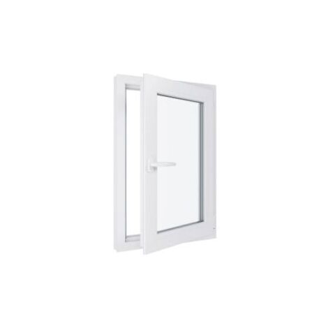 Fenêtre PVC - Triple vitrage - Tirant Droite - Blanc - LxH : 600x900 mm (1/5)