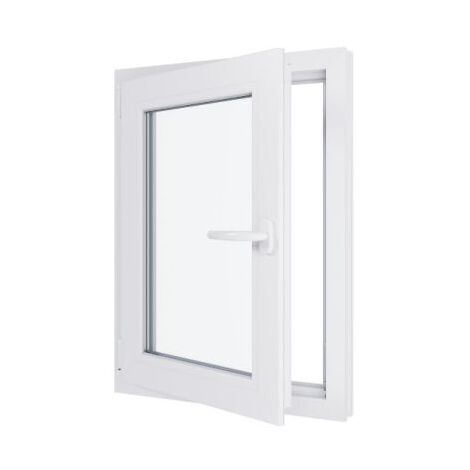 Fenêtre PVC - Triple vitrage - Tirant Gauche - Blanc - LxH : x