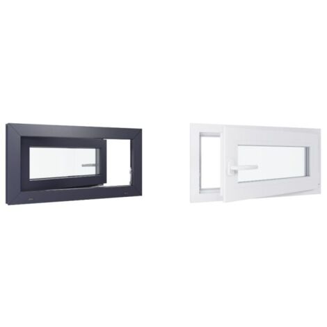 Fenêtre PVC bicolore - Triple vitrage - Tirant Droite - Blanc et Anthracite - LxH :