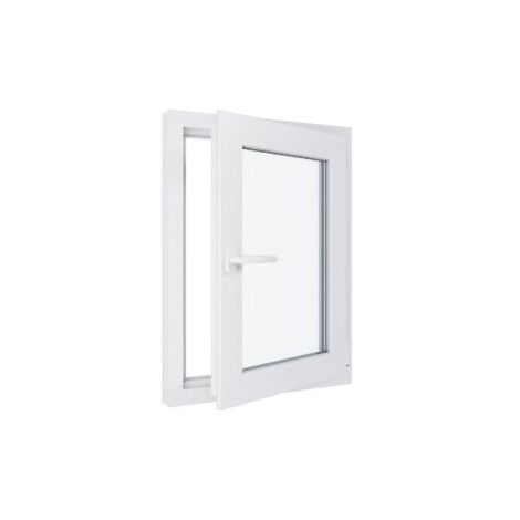 Fenêtre PVC - Triple vitrage - Tirant Droite - Blanc - LxH : 600 mm x 800 mm (1/5)