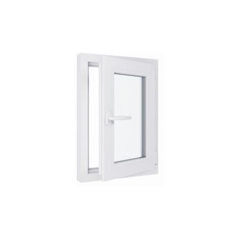 Fenêtre PVC - Triple vitrage - Tirant Droite - Blanc - LxH : 500x700 mm (1/5)