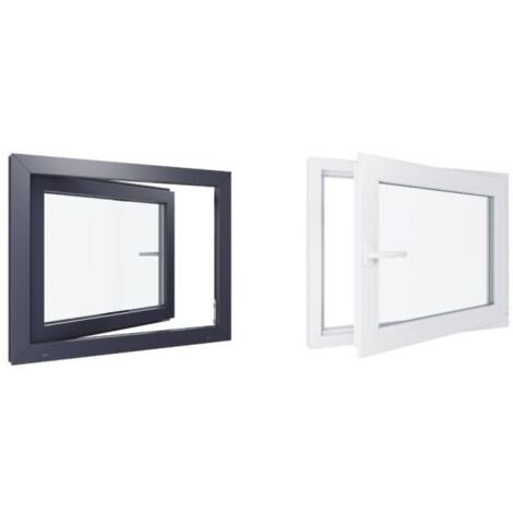 Fenêtre PVC triple vitrage – Tirant droite – Bicolore blanc et anthracite – Épaisseur 60mm – Compatible RT2012 et RE2020 – Hexafen (1/5)