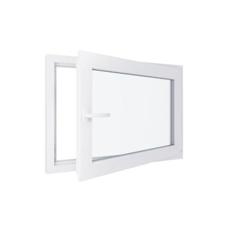 Fenêtre PVC - Triple vitrage - Tirant Droite - Blanc - LxH : 1000x700 mm (1/5)