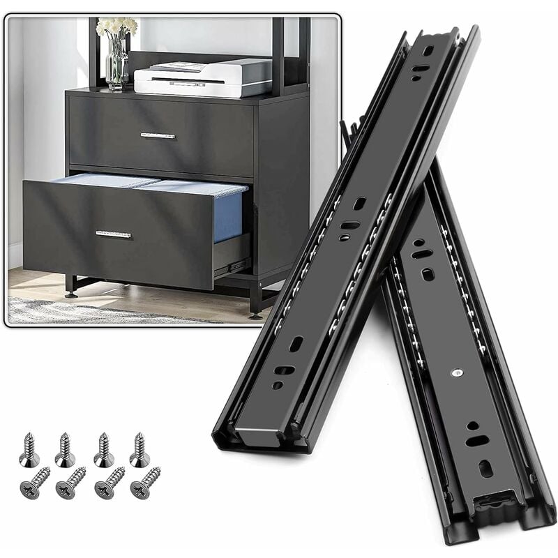 VEVOR 30 Heavy Duty Drawer Slides, Locking Drawer Slides 500lbs Load  Capacity Long Full Extension Drawer Slide 1 Pair Side Mount Ball Bearing  Drawer Glides Push to Open Drawer Runners Rail 