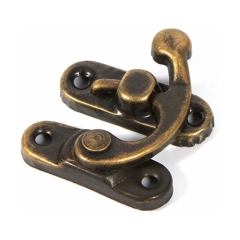 NORCKS 50 Sets Antique Right Latch Hook, Bronze Tone Hasp Horn Lock, Small  Latches for Wooden