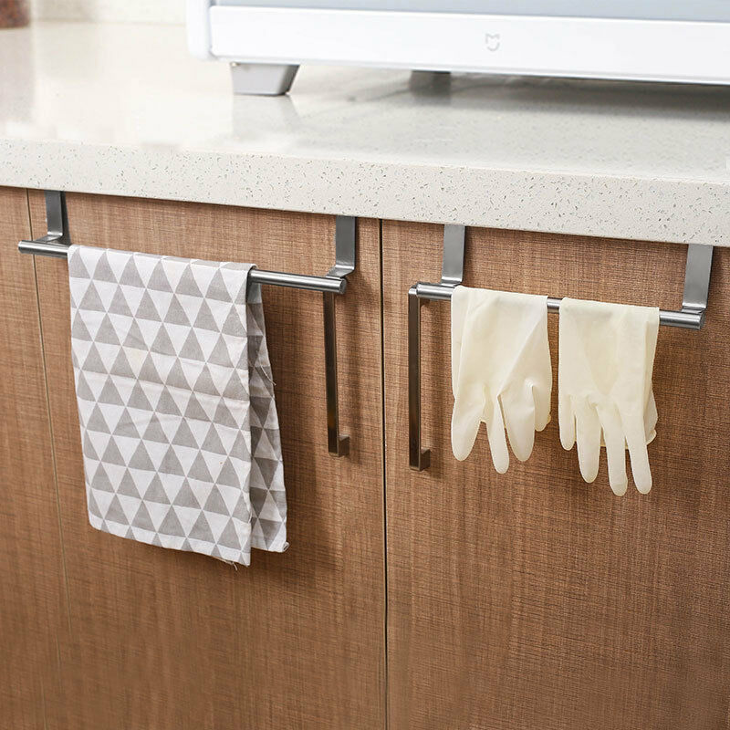 2pcs 13.2 Inch (33.5cm) Adhesive Silver Stainless Steel Paper Towel Holder,  For Kitchen/bathroom/under Cabinet/inside Cabinet Door, Punch-free