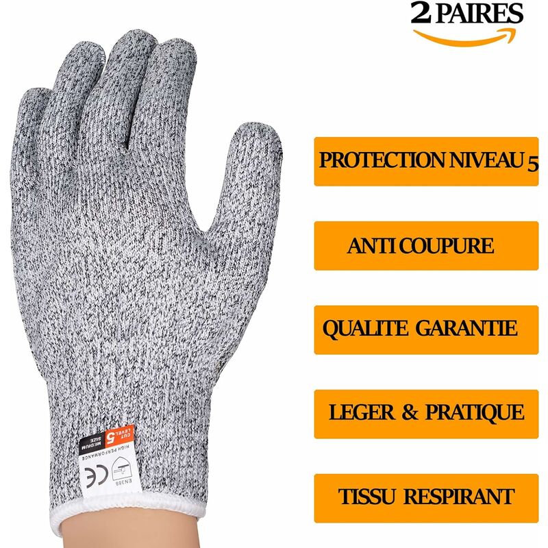 Anti-Cut Gloves Gloves High Performance Protection Level 5 Kitchen Glove  Anti-Cut Work Gloves for