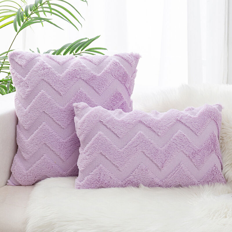 Purple fur pillows hotsell