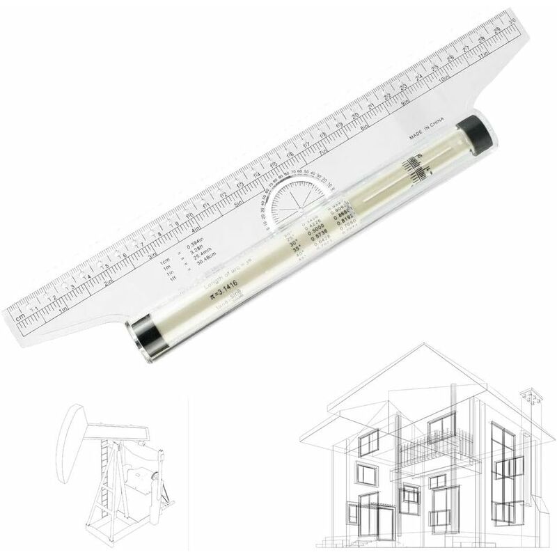 Simple Style Stationery Supplies 30cm Angle Rectangle Ruler Protractor  Drawing Tool Compass Parallel Ruler, Today's Best Daily Deals