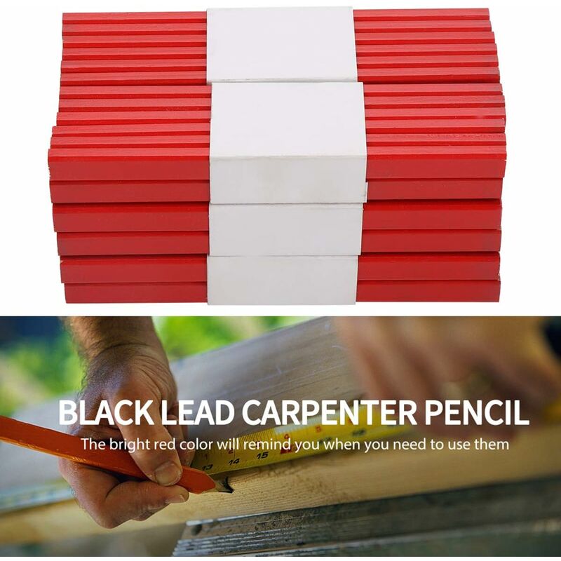 Strong Carpenter Pencil With Sharpener, Construction Site Pencil