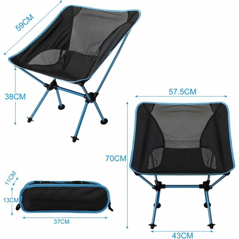 Portable Folding Camping Chair Ultra-light Compact Fishing Chair with Carry  Bag for Hiking, BBQ, Picnic