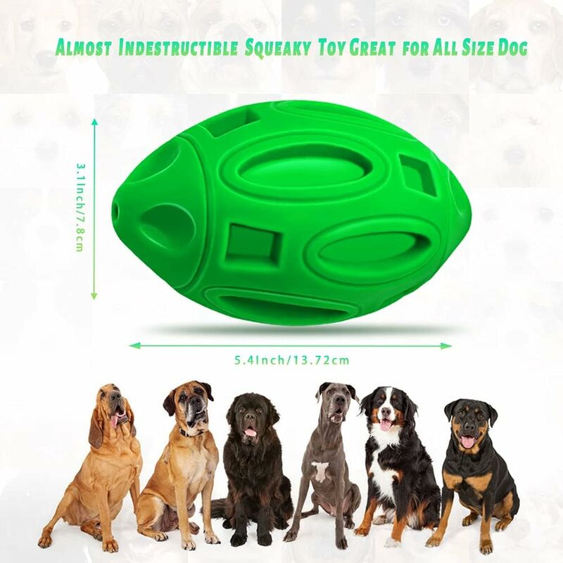 Indestructible Squeaky Dog Toy Sturdy and Durable Dog Chew Ball with Squeaky Pet Toy Sets for Large Medium Dogs Puppies Powerful and Aggressive Chewers GROOFOO