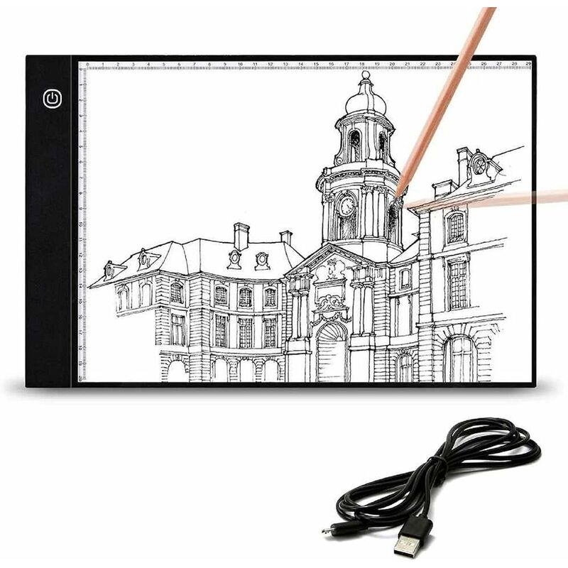  Light Pad, IMAGE A4 Tracing Pad with USB Power Supply/Battery  Operated, Dimmable Brightness with Memory Function, LED Tracing Light Pad  for Drawing, Sketching and Animation 6000k White