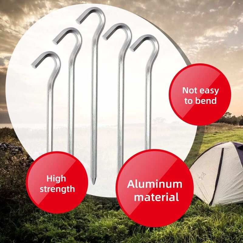 Ground Rebar Stakes, 6 Pcs Heavy Duty J Hook Garden Metal Stake Use For Securing Garden, Camping Tent, Trampolines And Canopies Sheds(black, 12inch)