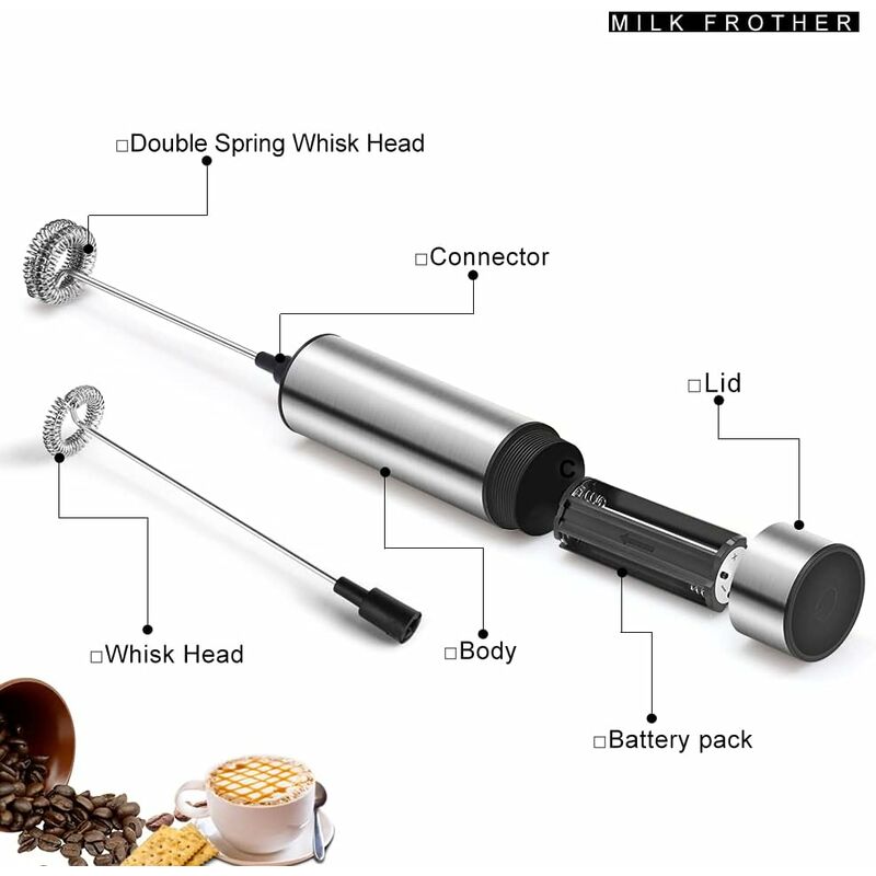 Electric Milk Frother, Milk Frother, Stainless Steel Milk Frother, and Cold  Foam for Coffees, Espressos, Lattes, Cappuccinos