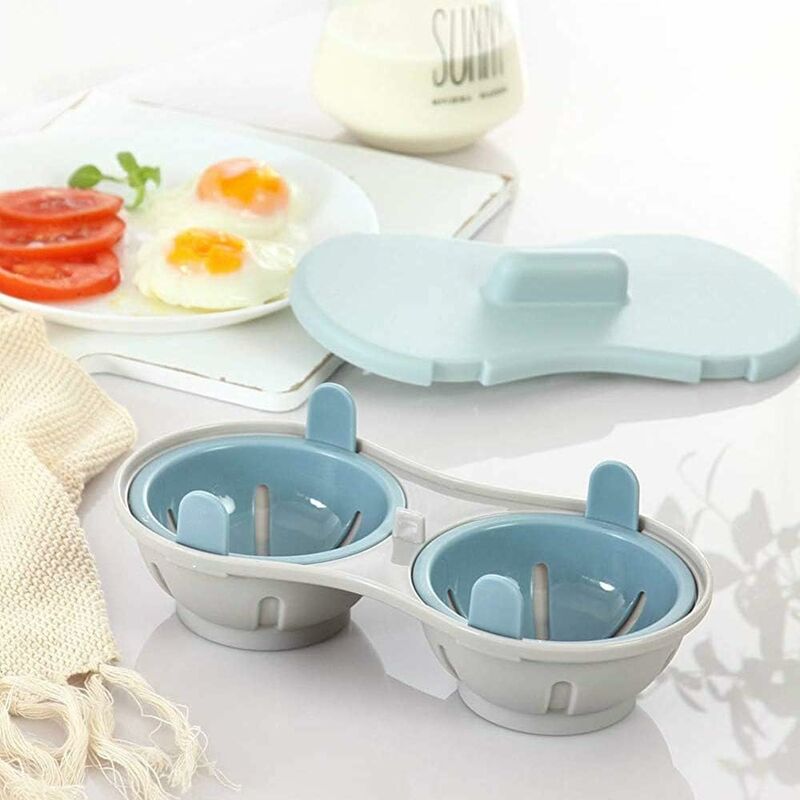 1pc Portable Breakfast Egg Cooker Diy Mold Microwave Steamer For 2 Eggs  Cooking