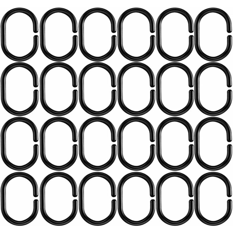 Stainless Steel Shower Rings,12 Pieces Shower Curtain Hooks Small S Hooks  for Bathroom Shower Rod (Silver)