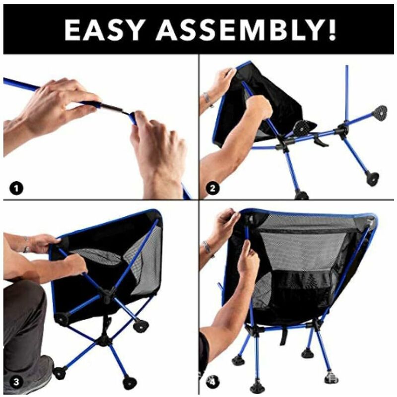 Portable Camping Folding Back Chair with Storage Bag Ultralight