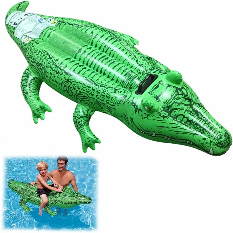 GROOFOO Inflatable floating crocodile, inflatable crocodile pool, crocodile  inflatable buoy, large crocodile riding buoy, toy inflatable crocodile, floating  crocodile inflatable bed