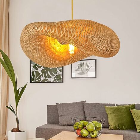 Groofoo Woven Bamboo Pendant Lamp Bird