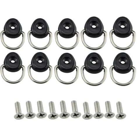 GROOFOO 10 Pieces Kayak D Ring, Black Canoe D Buckle Tie Down Buckle ...