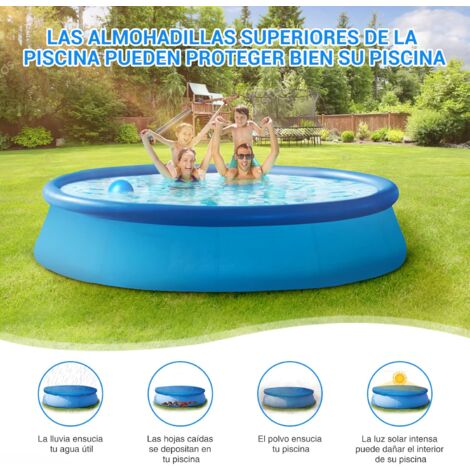 GROOFOO Bâche Piscines Bâches Accessoires De Protection pour Piscine Bleu pour Piscine Hors Sol Ronde Housse Anti-Pluie, Durable Convient À Toutes Sortes De Ronde Piscines (Diamètre 457cm)