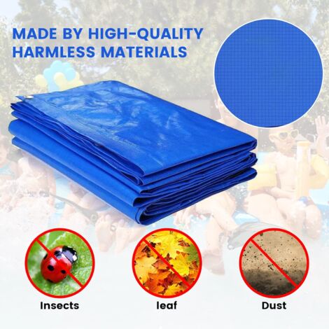GROOFOO bache pour piscine rectangulaire, Piscine Rectangulaire,bâche Protection pour Piscine,Bâche À Bulles Piscines Tubulaires, Housse Anti Pluie Bleu(400x211CM)