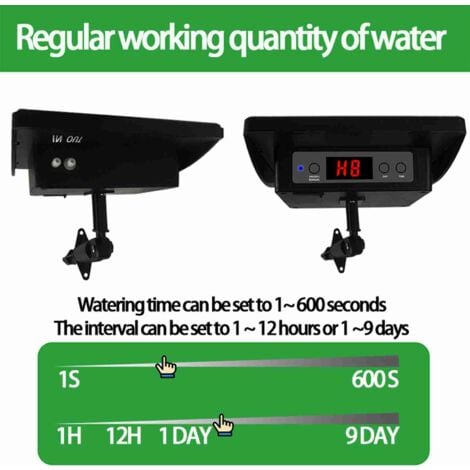 GROOFOO Solar Automatic Watering System IP67 Water Resistant Solar Automatic Drip Irrigation Kit System with Anti Siphoning
