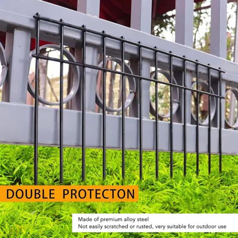 GROOFOO 10 Pack No Dig Pet Gates, Rustproof Alloy Steel Garden Fences, Outdoor Fences for Dogs and Rabbits, 20 x 12 Inch