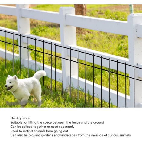 GROOFOO 10 Pack No Dig Pet Gates, Rustproof Alloy Steel Garden Fences, Outdoor Fences for Dogs and Rabbits, 20 x 12 Inch
