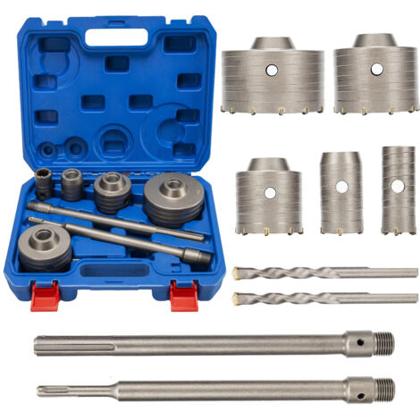 GROOFOO 9pcs Concrete Hole Saw Drill Bit Set with 30mm, 40mm, 65mm, 80mm, 100mm Shank (1/5)