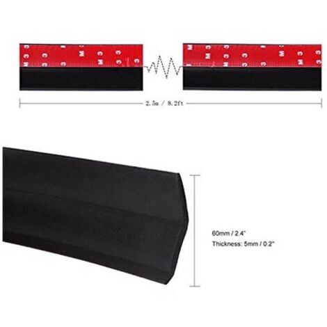 GROOFOO Universal Car Lip Skirt Protector Rubber Splitter Front Bumper Spoiler Side 2.5M