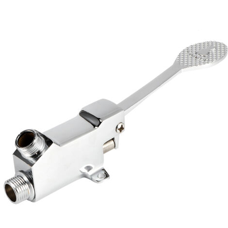 GROOFOO G1/2 Thread Floor Mount Foot Pedal Valve for Hospital Laboratory Factory Water Faucet (1/5)
