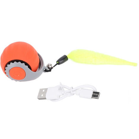Interactive Rolling Cat Toy Ball Smart Automatic Self Rolling Pet Ball Electric Moving Ball Toy for Indoor Cat Exercise Orange