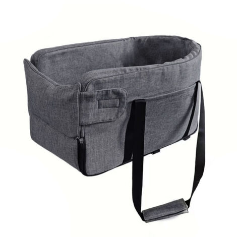 Center Console Dog Car Seat Detachable Armrest Booster Seat with Soft Cushion Safety Strap Pet Car Seat Portable Travel Bags for Dogs Cats,dark grey (1/5)