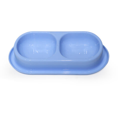 Double Pet Food Bowl No-Spilling Cat Food and Water Bowl Set Large-Capacity Dog Cat Eating and Drinking Bowl for Small Medium Size,blue (1/5)