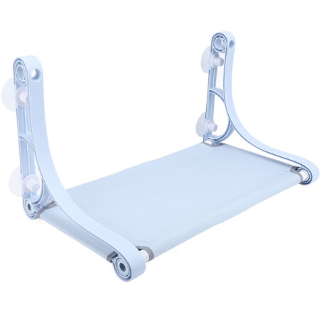 Cordless Cat Window Perch Cat Hammock with 4 Suction Cups Strong Load Bearing Sturdy Frame Cat Window Seat Blue (1/5)