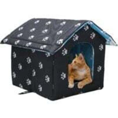Niche Chat Extérieur, 40 x 38 x 35 cm Maison pour Chat Exterieur, Pliable, Étanche, Maison pour Chat Exterieur Hiver, Niche Chat Exterieur, pour Chats Sauvages, Chats Errants d'Extérieur (1/5)